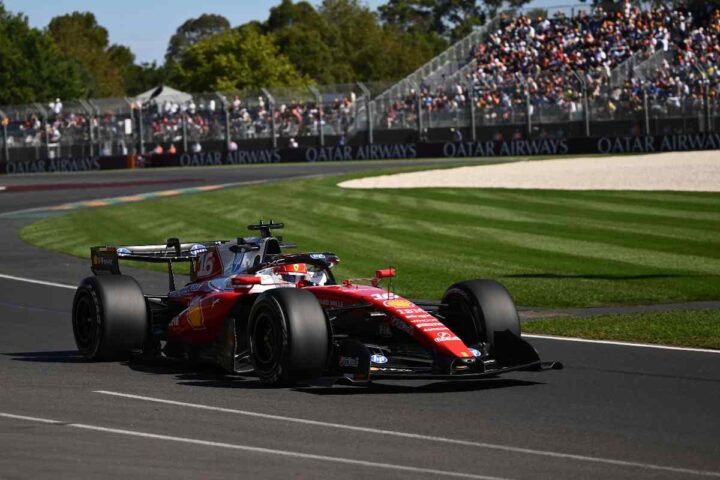 Ferrari in pista in un GP di Formula 1